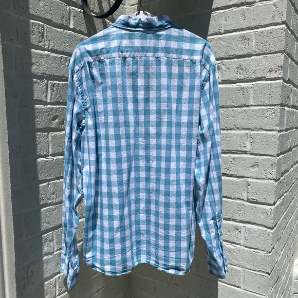 J Crew long sleeve button down shirt blue white check XL - Picture 11 of 14